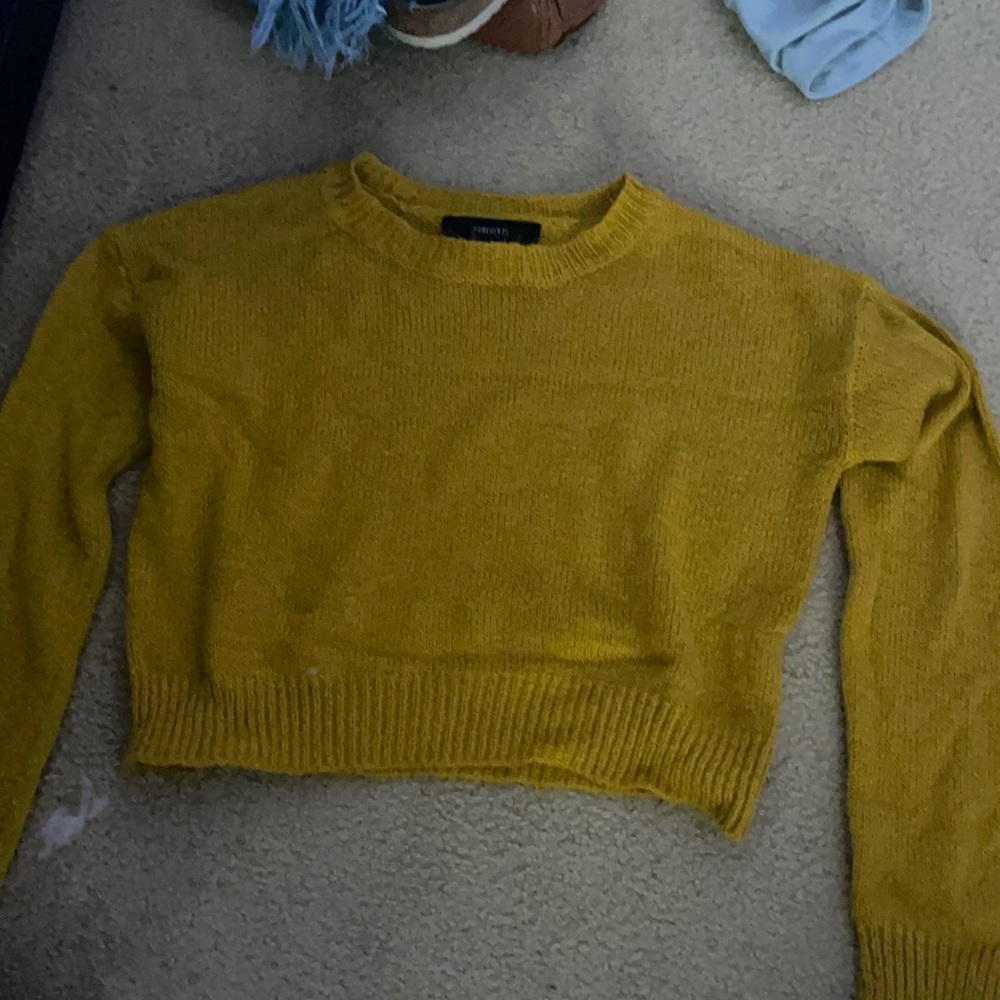 Yellow Cropped Sweater